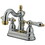 Elements of Design EB1604AL Two Handle 4" Centerset Lavatory Faucet with Retail Pop-up, Polished Chrome/Polished Brass