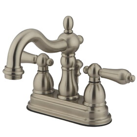 Elements of Design EB1608AL Two Handle 4" Centerset Lavatory Faucet with Retail Pop-up, Satin Nickel