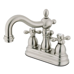 Elements of Design EB1608AX Two Handle 4" Centerset Lavatory Faucet with Retail Pop-up, Satin Nickel