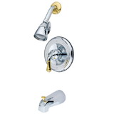 Elements of Design EB1634 Tub and Shower Faucet with Single Lever Handle /, Polished Chrome/Polished Brass