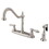 Elements of Design EB1758ALBS Two Handle 8" Center Kitchen Faucet with Brass Sprayer, Satin Nickel
