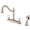 Elements of Design EB1758PXBS Two Handle 8" Center Kitchen Faucet with Brass Sprayer, Satin Nickel