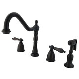 Elements of Design EB1795ALBS 8-Inch Widespread Kitchen Faucet with Brass Sprayer, Oil Rubbed Bronze