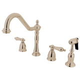 Elements of Design EB1796ALBS 8-Inch Widespread Kitchen Faucet with Brass Sprayer, Polished Nickel