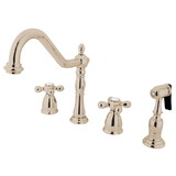 Elements of Design EB1796AXBS 8-Inch Widespread Kitchen Faucet with Brass Sprayer, Polished Nickel