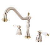 Elements of Design EB1799PLLS 8-Inch Widespread Kitchen Faucet, Brushed Nickel/Polished Brass