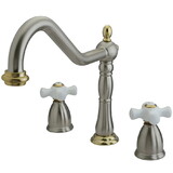 Elements of Design EB1799PXLS 8-Inch Widespread Kitchen Faucet, Brushed Nickel/Polished Brass