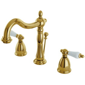 Elements of Design EB1972PL Two Handle 8" to 16" Widespread Bathroom Faucet with Retail Pop-up, Polished Brass