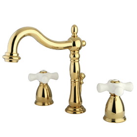 Elements of Design EB1972PX Two Handle 8" to 16" Widespread Bathroom Faucet with Retail Pop-up, Polished Brass