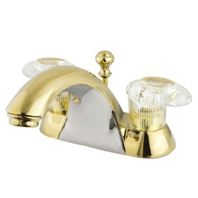 Elements of Design EB2152 Two Handle 4" Centerset Lavatory Faucet with Retail Pop-up, Polished Brass
