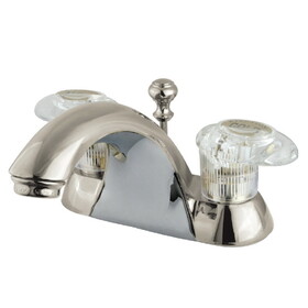 Elements of Design EB2158B Two Handle 4" Centerset Lavatory Faucet with Retail Pop-up, Satin Nickel
