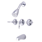 Elements of Design EB231KL Three Handle Tub & Shower Faucet, Polished Chrome