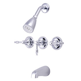Elements of Design EB231KL Three Handle Tub & Shower Faucet, Polished Chrome