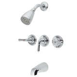 Elements of Design EB231 Tub and Shower Faucet with 3 Handles, Polished Chrome