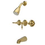Elements of Design EB232KL Three Handle Tub & Shower Faucet, Polished Brass Finish