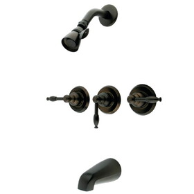 Elements of Design EB235KL Three Handle Tub & Shower Faucet, Oil Rubbed Bronze