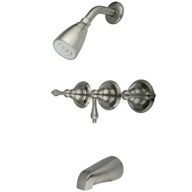 Elements of Design EB238AL Three Handle Tub & Shower Faucet, Satin Nickel