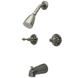 Elements of Design EB248AL Two Handle Tub & Shower Faucet, Satin Nickel Finish