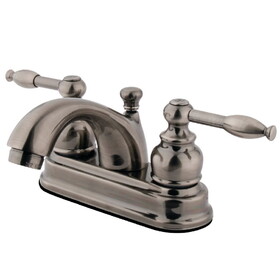 Elements of Design EB2600KL Two Handle 4" Centerset Lavatory Faucet with Retail Pop-up, Polished Nickel