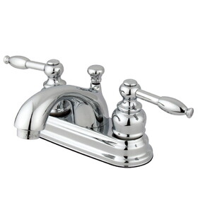 Elements of Design EB2601KL Two Handle 4" Centerset Lavatory Faucet with Retail Pop-up, Polished Chrome