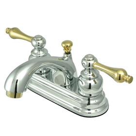 Elements of Design EB2604AL Two Handle 4" Centerset Lavatory Faucet with Retail Pop-up, Polished Chrome/Polished Brass