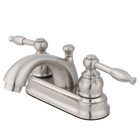 Elements of Design EB2608KL Two Handle 4" Centerset Lavatory Faucet with Retail Pop-up, Satin Nickel