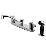 Elements of Design EB262 Twin Canopy Handle 8" Kitchen Faucet with Side Sprayer, Polished Chrome