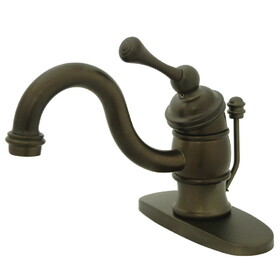 Elements of Design EB3405BL Single Handle 4" Centerset Lavatory Faucet with Retail Pop-up & Optional Deck Plate, Oil Rubbed Bronze