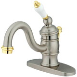 Elements of Design EB3409PL 4-Inch Center Single Handle Lavatory Faucet, Brushed Nickel/Polished Brass