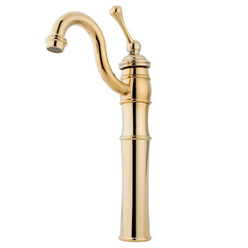 Elements of Design EB3422BL Single Handle Vessel Sink Faucet with Optional Cover Plate, Polished Brass