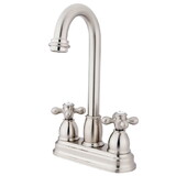 Elements of Design EB3498AX Two Handle 4" Centerset Bar Faucet, Satin Nickel