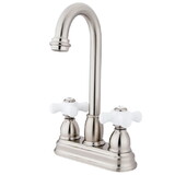 Elements of Design EB3498PX Two Handle 4" Centerset Bar Faucet, Satin Nickel