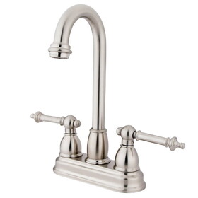Elements of Design EB3498TL Two Handle 4" Centerset Bar Faucet, Satin Nickel