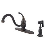 Elements of Design EB3575GLBS 8-Inch Centerset Kitchen Faucet with Brass Sprayer, Oil Rubbed Bronze