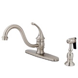 Elements of Design EB3578GLBS 8-Inch Centerset Kitchen Faucet with Brass Sprayer, Brushed Nickel