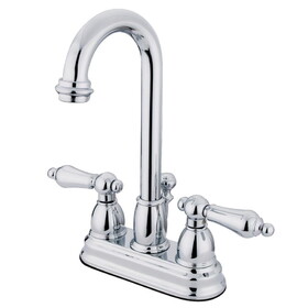 Elements of Design EB3611AL Two Handle 4" Centerset Lavatory Faucet with Retail Pop-up, Polished Chrome