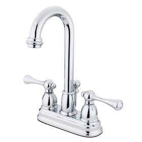 Elements of Design EB3611BL Two Handle 4" Centerset Lavatory Faucet with Retail Pop-up, Polished Chrome