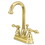 Elements of Design EB3612AL Two Handle 4" Centerset Lavatory Faucet with Retail Pop-up, Polished Brass