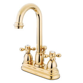 Elements of Design EB3612AX Two Handle 4" Centerset Lavatory Faucet with Retail Pop-up, Polished Brass