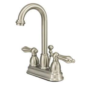 Elements of Design EB3618AL Two Handle 4" Centerset Lavatory Faucet with Retail Pop-up, Satin Nickel