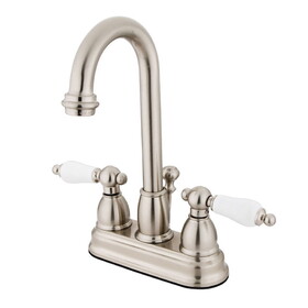 Elements of Design EB3618PL Two Handle 4" Centerset Lavatory Faucet with Retail Pop-up, Satin Nickel