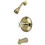 Elements of Design EB3632PX Tub and Shower Faucet Porcelain Cross Handle, Polished Brass