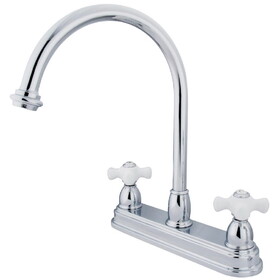 Elements of Design EB3741PX Two Handle 8" Center Kitchen Faucet, Polished Chrome