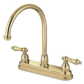 Elements of Design EB3742AL Two Handle 8" Center Kitchen Faucet, Polished Brass