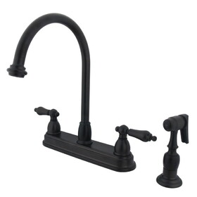 Elements of Design EB3755ALBS Two Handle 8" Kitchen Faucet with Brass Sprayer, Oil Rubbed Bronze