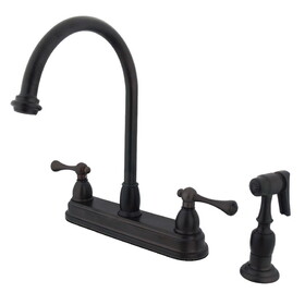 Elements of Design EB3755BLBS Two Handle 8" Kitchen Faucet with Brass Sprayer, Oil Rubbed Bronze