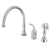 Elements of Design EB3811GLBS Single-Handle Widespread Kitchen Faucet with Brass Sprayer, Polished Chrome