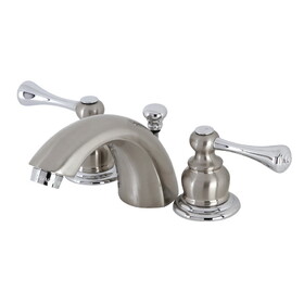 Elements of Design EB3947BL Mini-Widespread Bathroom Faucet, Brushed Nickel/Polished Chrome