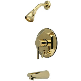 Elements of Design EB46320DL Tub and Shower Faucet with Diverter, Polished Brass