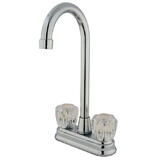 Elements of Design EB491AC Two Handle 4" Centerset High-Arch Bar Faucet, Polished Chrome